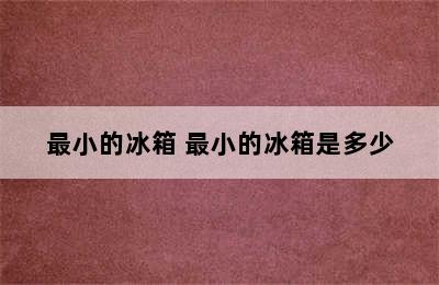 最小的冰箱 最小的冰箱是多少